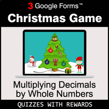 Multiplying Decimals by Whole Numbers | Christmas Decoration Game