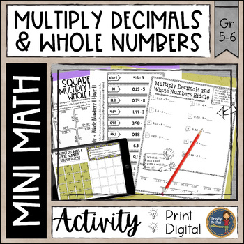 Preview of Multiplying Decimals by Whole Numbers Math Activities - Print and Digital