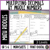 Multiplying Decimals by Whole Numbers Riddles 5th Grade Math Worksheets Review