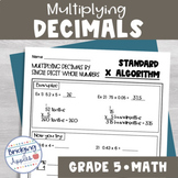 Multiplying Decimals by Whole Numbers Using the Standard A