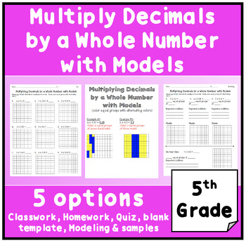 multiplying decimals using area models worksheets