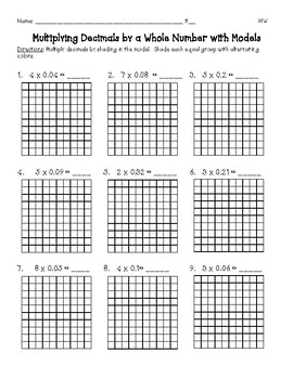 multiplying decimals by a whole number with models 5nbt7 by