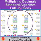 Multiplying Decimals | Standard Algorithm | 6th Grade Worksheets