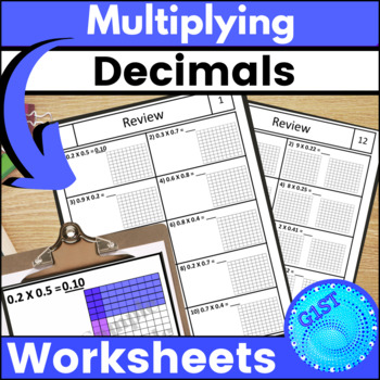Preview of Multiplying Decimals with Models FREE Worksheet TEKS 5.3D CCSS 5.NTB.7