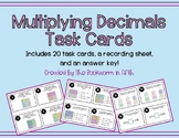 Multiplying Decimals with Models TASK CARDS