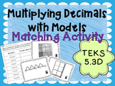 Multiplying Decimals with Models TEKS 5.3D Task Card Activity