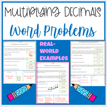 decimal word problems 5th grade teaching resources tpt