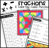 Review Multiplying Fractions Color by Number Summer Colori