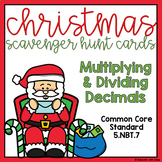 Multiplying & Dividing Decimals Christmas Scavenger Hunt T