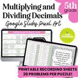Multiplying/Dividing Decimals Math Riddle Pixel Art (5.NBT.7)