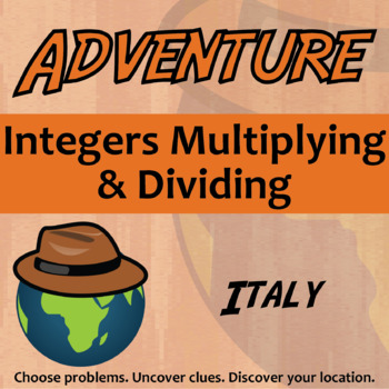 Preview of Multiplying & Dividing Integers Activity - Italy Adventure Worksheet