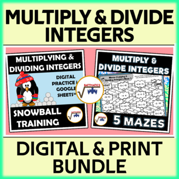 Preview of Multiplying & Dividing Integers DIGITAL & PRINTABLE BUNDLE