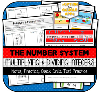 Preview of Multiplying & Dividing Integers NOTES & PRACTICE