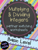 Multiplying & Dividing Integers Partner Matching Activity