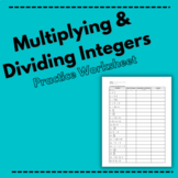 Multiplying & Dividing Integers Practice Worksheet