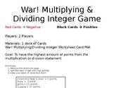 Multiplying/Dividing Rational Number War Card Game