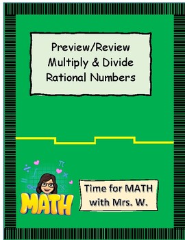 Preview of Multiplying & Dividing Rational Numbers ~ Pre/Review