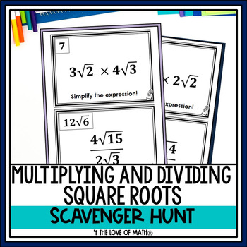 Preview of Multiplying & Dividing Square Roots: Scavenger Hunt!
