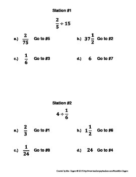 Preview of Multiplying & Dividing Fractions Trail Stations