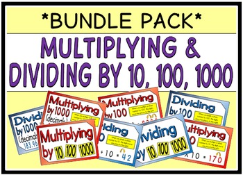 Preview of Multiplying & Dividing by 10, 100, 1000 (BUNDLE PACK)