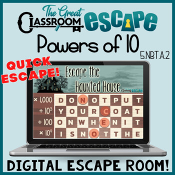 Preview of Multiplying & Dividing by Powers of 10 Digital Escape Room 5th Grade Math