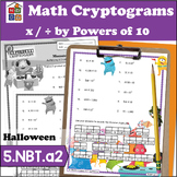Multiplying & Dividing by Powers of 10 Math Cryptogram (Mo