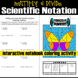 Multiplying Dividing w/ Scientific Notation Butterfly Colo