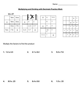 Preview of Multiplying & Dividing with Decimals Mixed Practice