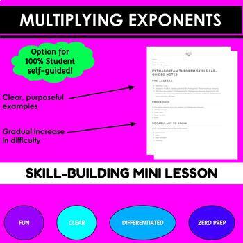 Preview of Multiplying Exponents Mini-Lesson