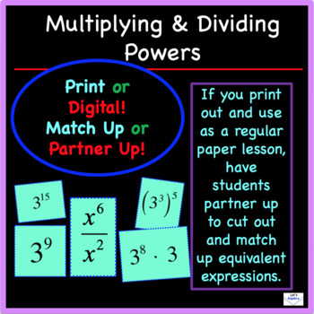 Preview of Exponents: Multiplying and Dividing Powers
