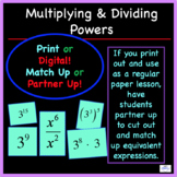Exponents: Multiplying and Dividing Powers