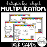 Multiplying Four Digits by One-Digit Numbers Task Cards