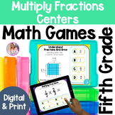Multiplying Fractions 12 LOW PREP Math Centers | Digital a