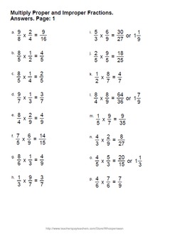 multiplying fractions worksheet answer key worksheets free download ...