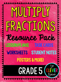 Multiplying Fractions - Lesson Plans, Task Cards, and Quiz