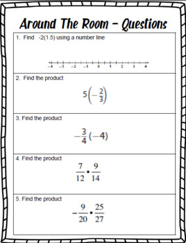 multiplying fractions 7th grade rational numbers tpt