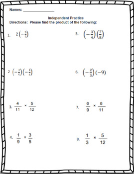 7th Grade Math - Rational Numbers - Multiplying Fractions (CCSS Aligned)