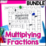 Multiplying Fractions BUNDLE - 5th Grade Math Center Activ