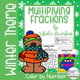 Multiplying Fractions by Whole Numbers Color by Number-Win