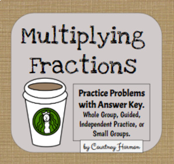 Preview of Multiplying Fractions (Coffee Shop Themed)
