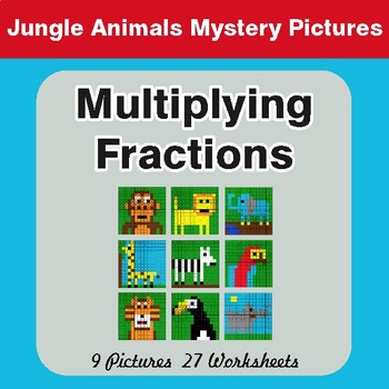 Multiplying Fractions - Color By Number Math Mystery Pictures