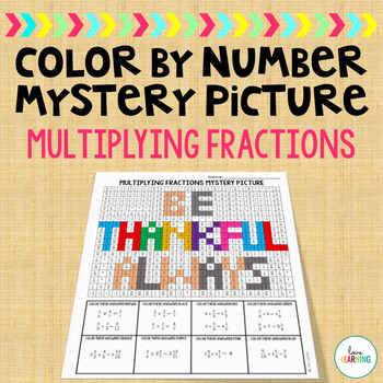 Preview of Multiplying Fractions Color by Number Math Activity 