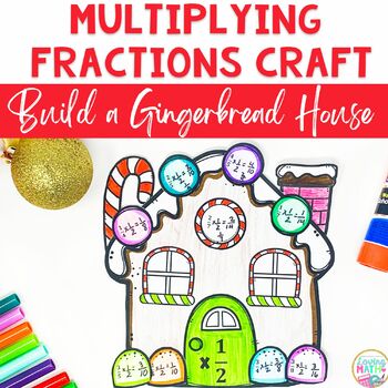 Preview of Multiplying Fractions Craft | Winter and Christmas Math Craft