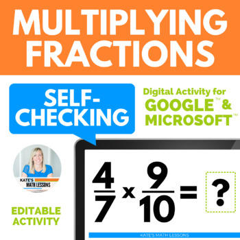 Preview of Multiplying Fractions Digital Activity for Google™ or Microsoft™ Self-Checking