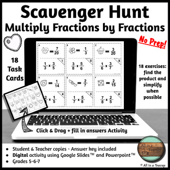 Preview of Multiplying Fractions Digital Scavenger Hunt Activity