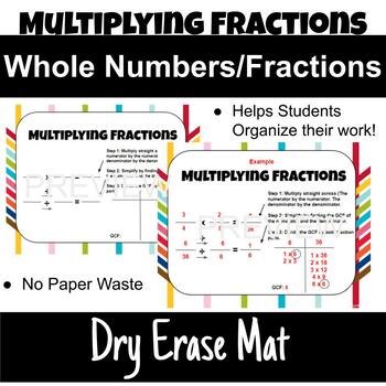 Preview of Multiplying Fractions Dry Erase Mat/Graphic Organizer