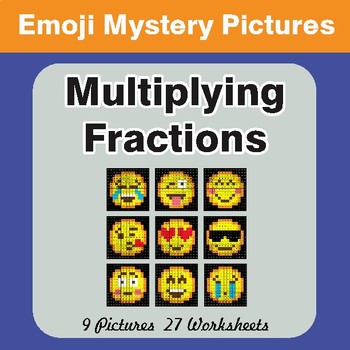 Multiplying Fractions EMOJI Math Mystery Pictures