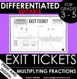 Multiplying Fractions Exit Tickets Differentiated Math Ass