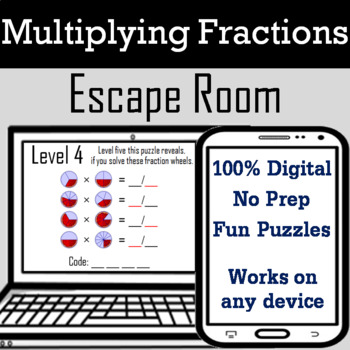 Preview of Multiplying Fractions Activity: Digital Escape Room (Virtual Math Breakout Game)