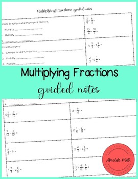 Preview of Multiplying Fractions Guided Notes